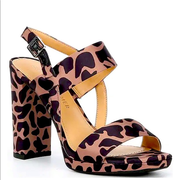 Gibson Latimer Shoes - New Gibson & Latimer Emmy Giraffe Print Block Heel